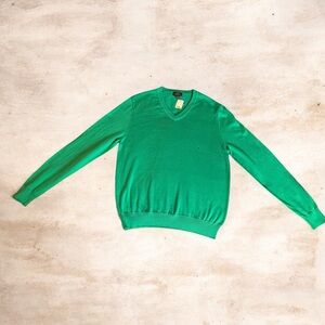 BROOKS BROTHERS 346 MEN’S MEDIUM GREEN SUPIMA COTTON V-NECK SWEATER NWT